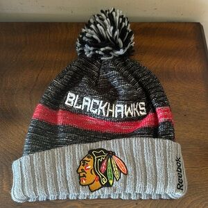 Reebok Chicago Blackhawks hat gray black red.adult one size.